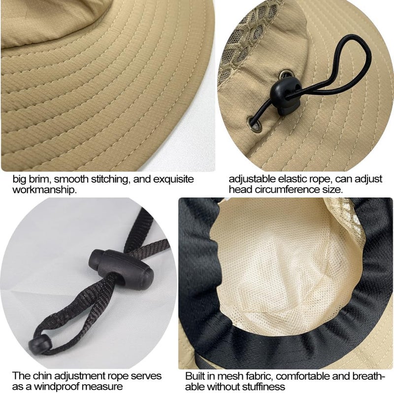 Sireck Fishing Hat, UPF50+ Wide Brim Sun Hat for Men Women, UV Protection Hiking Beach Bucket Hats Summer Safari Hat - Image 5